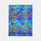 Abstract Neon Blauwgroen Blauw Paars Fractal Patro Fleece Deken (Voorkant)