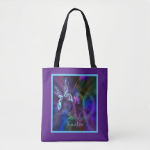 Abstract Neon Blue Paars Bright Butterfly Tas