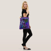 Abstract Neon Blue Paars Bright Butterfly Tas (Op model)
