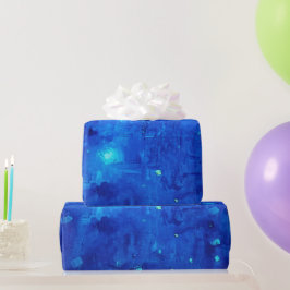 Abstract Neon Buitenspatie Blauw Cadeaupapier
