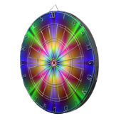 Abstract Neon Daisy Dart Board Dartbord (Voorkant Rechts)