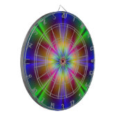 Abstract Neon Daisy Dart Board Dartbord (Voorkant Links)