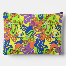 Abstract Neon Doodle Maze Patroon Etui