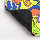 Abstract Neon Doodle Maze Patroon Muismat (Hoek)