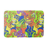Abstract Neon Doodle Maze Pattern Badmat (Voorkant)