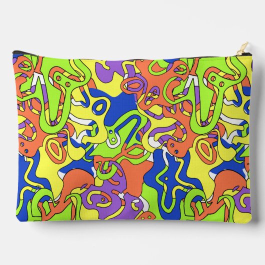 Abstract Neon Doodle Maze Pattern Etui (Achterkant)