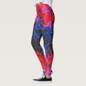 Abstract Neon Gebarsten Aardpatroon Leggings (Links)