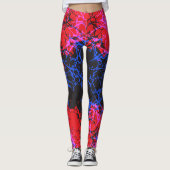 Abstract Neon Gebarsten Aardpatroon Leggings (Voorkant)
