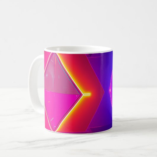 Abstract Neon Geometric Mug-Modern Bold Neon Shape Koffiemok (Voorkant links)