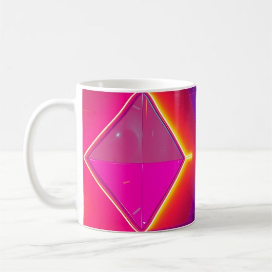 Abstract Neon Geometric Mug-Modern Bold Neon Shape Koffiemok (Links)