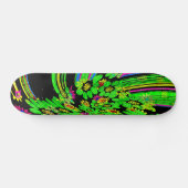 Abstract Neon Green Flowers d Brand Skateboard (Horizontaal)