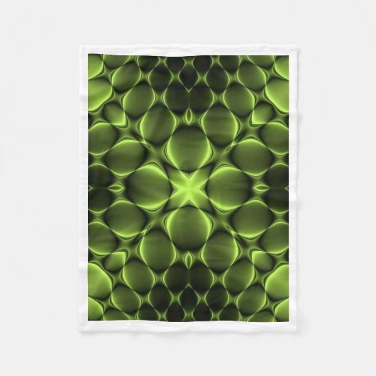 Abstract Neon Groen Geometrisch Patroon Fleece Dek Deken (Voorkant)