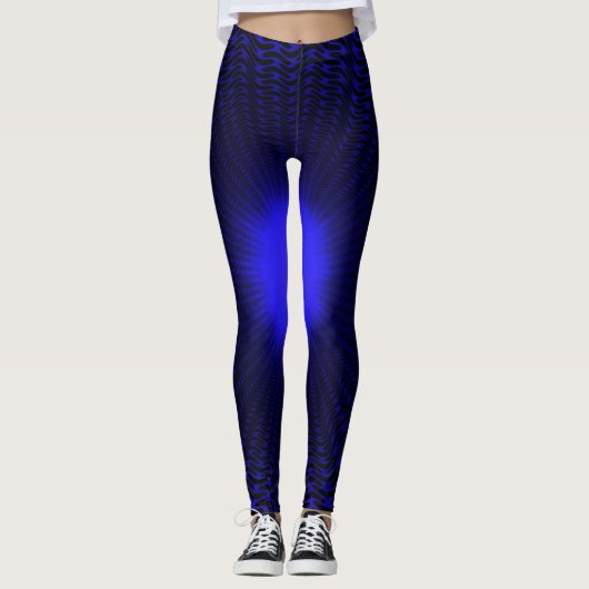 Abstract neon licht geometrisch sterrenontwerp leggings (Voorkant)