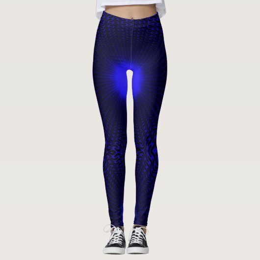 Abstract neon licht geometrisch sterrenontwerp leggings (Voorkant)