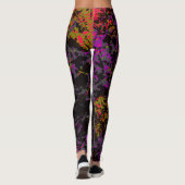 Abstract Neon Militaire Camouflage Chaos Leggings (Achterkant)