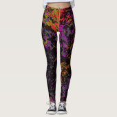 Abstract Neon Militaire Camouflage Chaos Leggings (Voorkant)