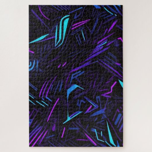 Abstract neon moeilijk op te lossen legpuzzel (Verticaal)