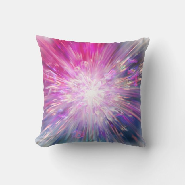 Abstract Neon Pink and Blue Energy Blast Graphic Kussen (Voorkant)