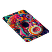 Abstract Neon Rainbow Donut Art Magneet (Rechterzijde)