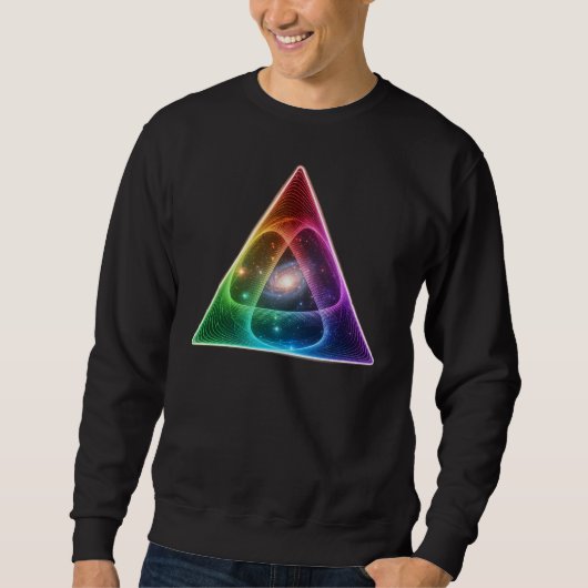 Abstract Neon Rainbow Triangle Geometric Prism Art Trui (Voorkant)