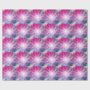 Abstract neon roze en blauwe energie-uitbarsting g cadeaupapier