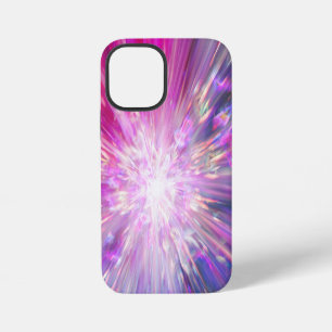 Abstract neon roze en blauwe energie-uitbarsting g iPhone 12 mini hoesje