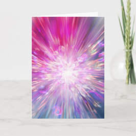 Abstract neon roze en blauwe energie-uitbarsting g kaart