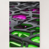 Abstract Neon Roze Groen Sci-Fi Raster Legpuzzel (Verticaal)