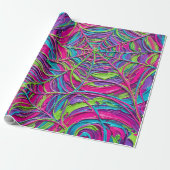 Abstract Neon Spin Cadeaupapier (Uitgerold)