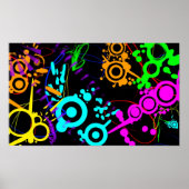 Abstract neon splaatstmodern canvus poster (Voorkant)