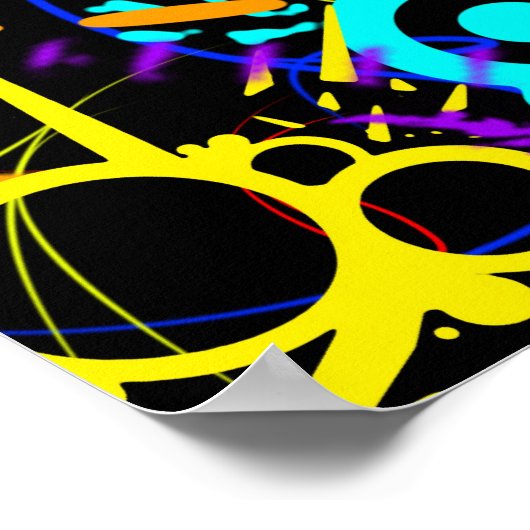 Abstract neon splaatstmodern canvus poster (Hoek)