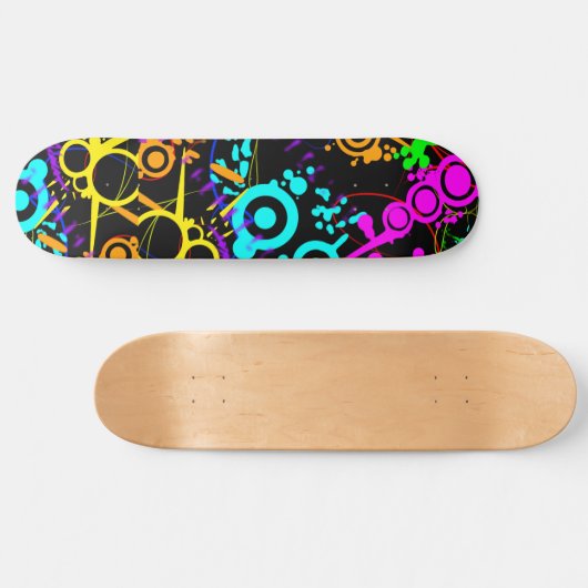 Abstract neon splaatstmodern skateboard (Horizontaal)