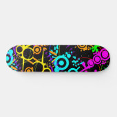 Abstract neon splaatstmodern skateboard (Horizontaal)
