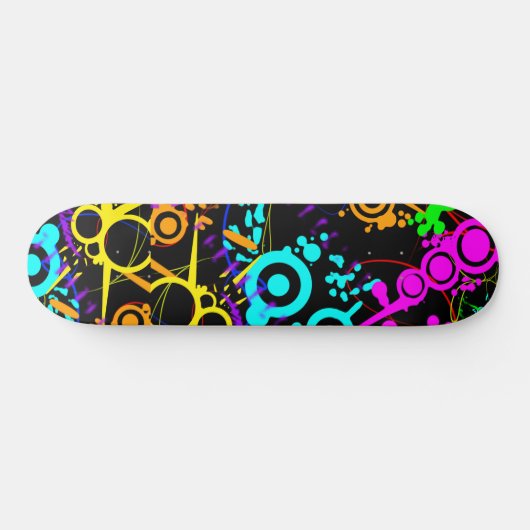 Abstract neon splaatstmodern skateboard (Horizontaal)