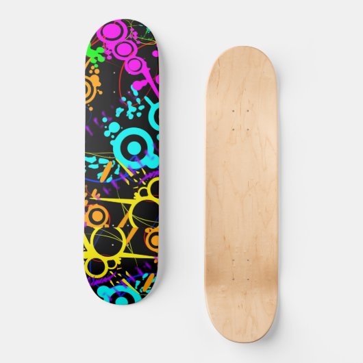 Abstract neon splaatstmodern skateboard (Voorkant)
