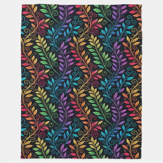 Abstract Neon Swirl Pattern  Fleece Deken (Voorkant)