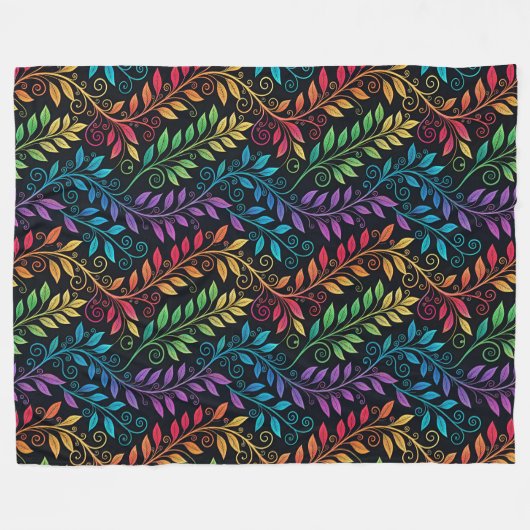 Abstract Neon Swirl Pattern  Fleece Deken (Voorkant (Horizontaal))