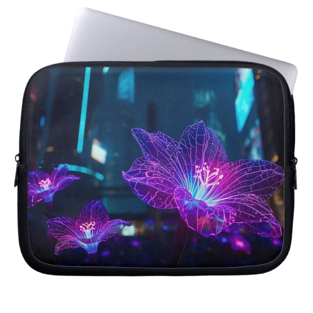 Abstract Neon Veins 10' Laptop Sleeve (Voorkant)
