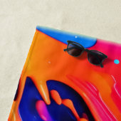 Abstract Neon Verf Druppel Design Strandlaken (In situ)