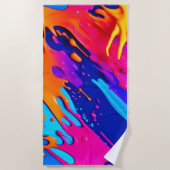 Abstract Neon Verf Druppel Design Strandlaken (Voorkant)