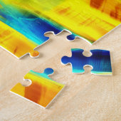 Abstract Neon Yellow Green Snake Patroon Legpuzzel (Zijkant)