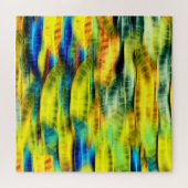 Abstract Neon Yellow Green Snake Patroon Legpuzzel (Horizontaal)