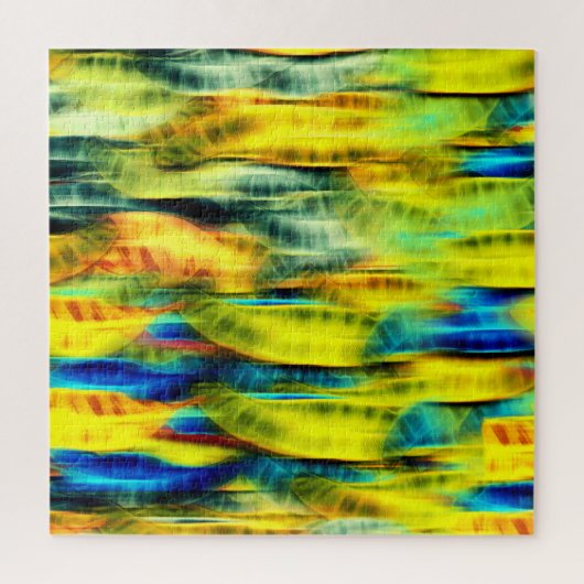 Abstract Neon Yellow Green Snake Patroon Legpuzzel (Verticaal)