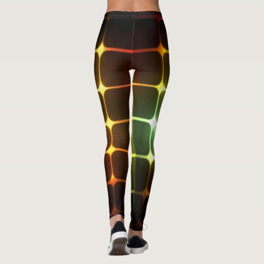 Abstract neonlicht geometrisch ontwerp leggings (Achterkant)