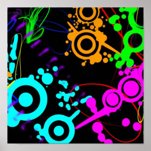 Abstract neonspiraalvormig modern poster