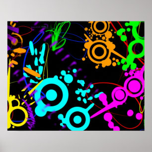 Abstract neonspiraalvormig modern poster