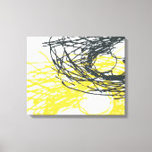 Abstract Nest in wit, grijs en geel Canvas Afdruk (Voorkant)