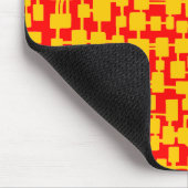 Abstract netwerk - Amber op Red FF0000 Muismat (Hoek)