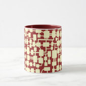 Abstract netwerk - Cream in Maroon 941F20 Mok (Midden)
