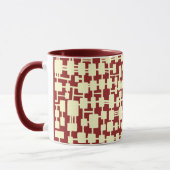 Abstract netwerk - Cream in Maroon 941F20 Mok (Links)